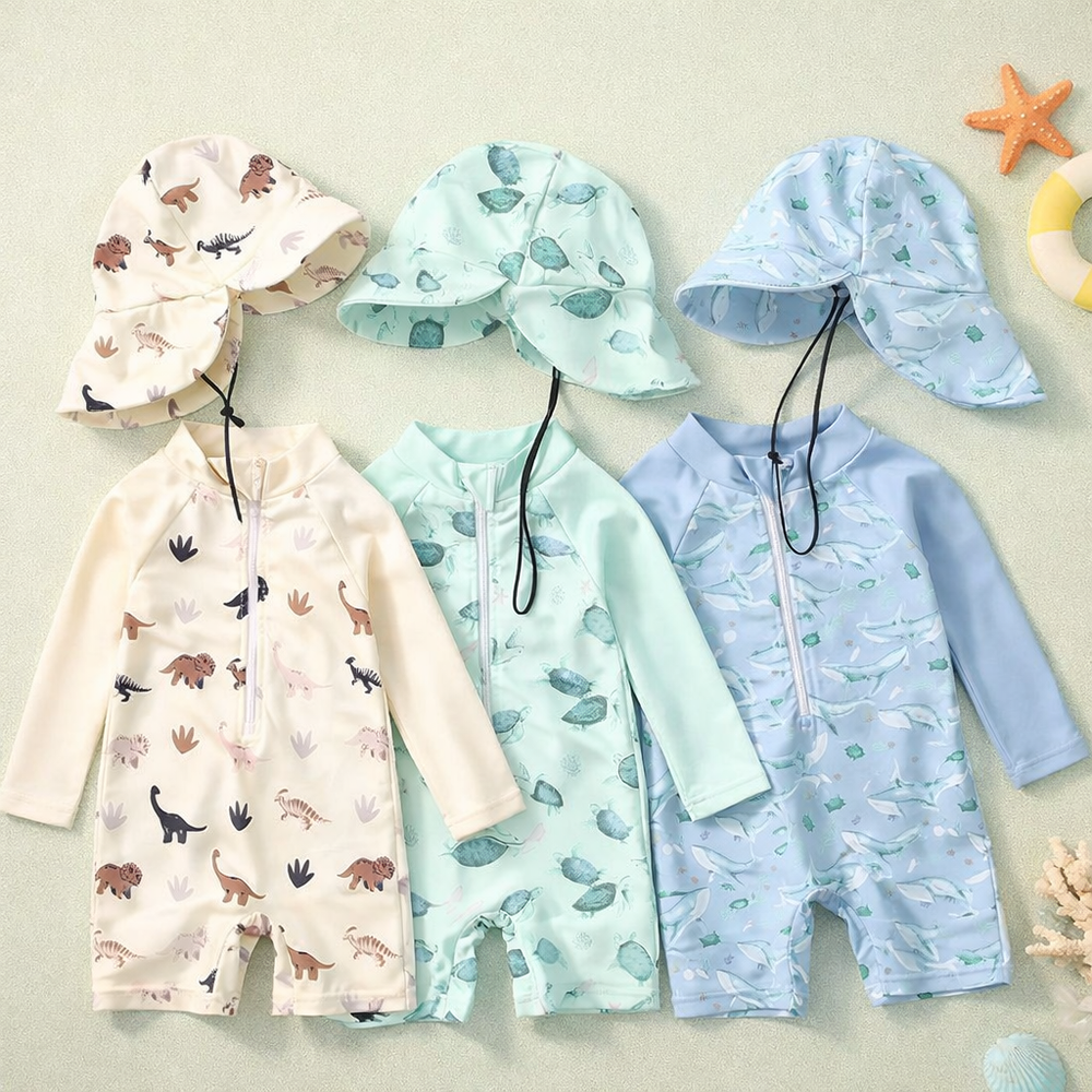 ! Aqualune Baby Zwemset – UV Beschermende Zwemkleding met Hoed