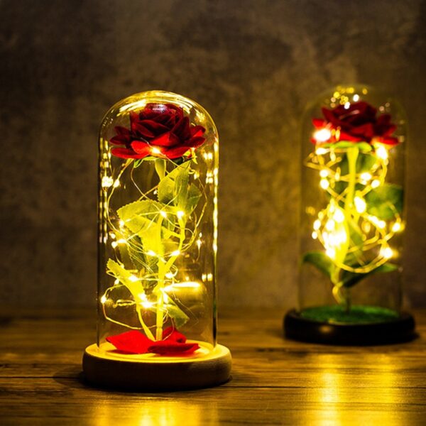 ! EternaGlow Eeuwige Roos met LED onder Stolp – Romantisch Cadeau voor Moederdag & Valentijn