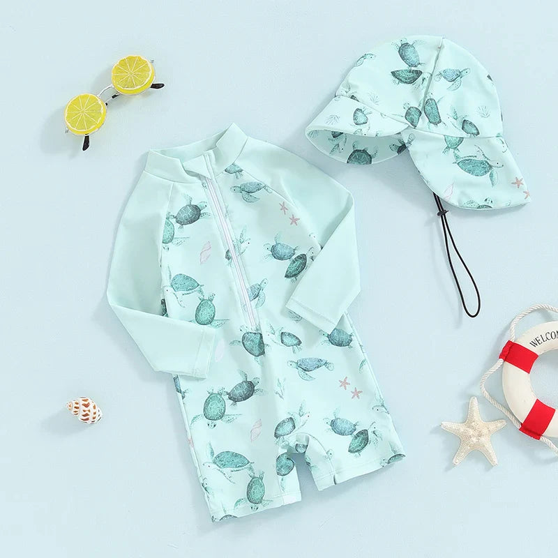 ! Aqualune Baby Zwemset – UV Beschermende Zwemkleding met Hoed
